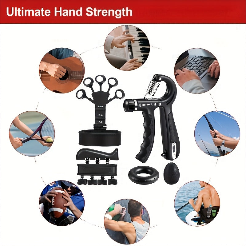 GRIPMAX – Set Completo de Entrenamiento de Fuerza de Mano para Potencia de Agarre y Antebrazo
