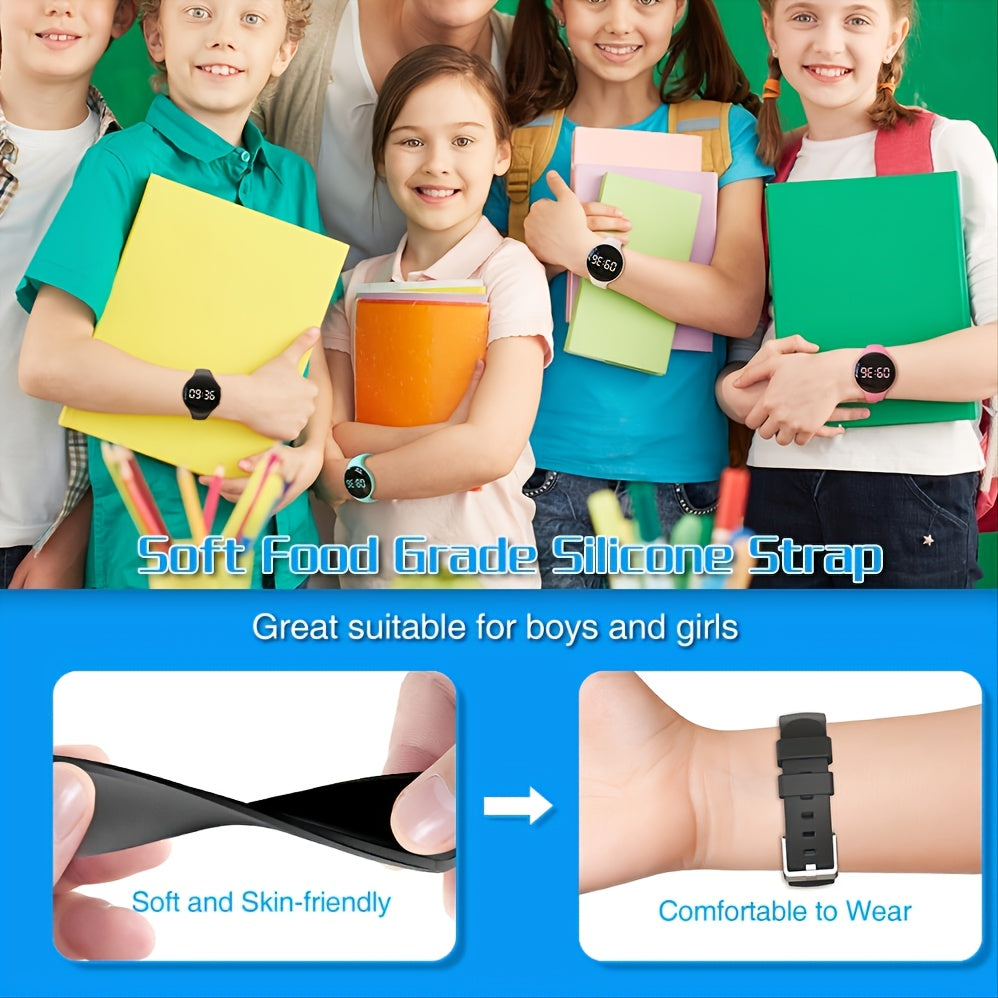 Reloj Digital LED Contador de Pasos con Alarma Vibrante – Rastreador de Fitness para Niños