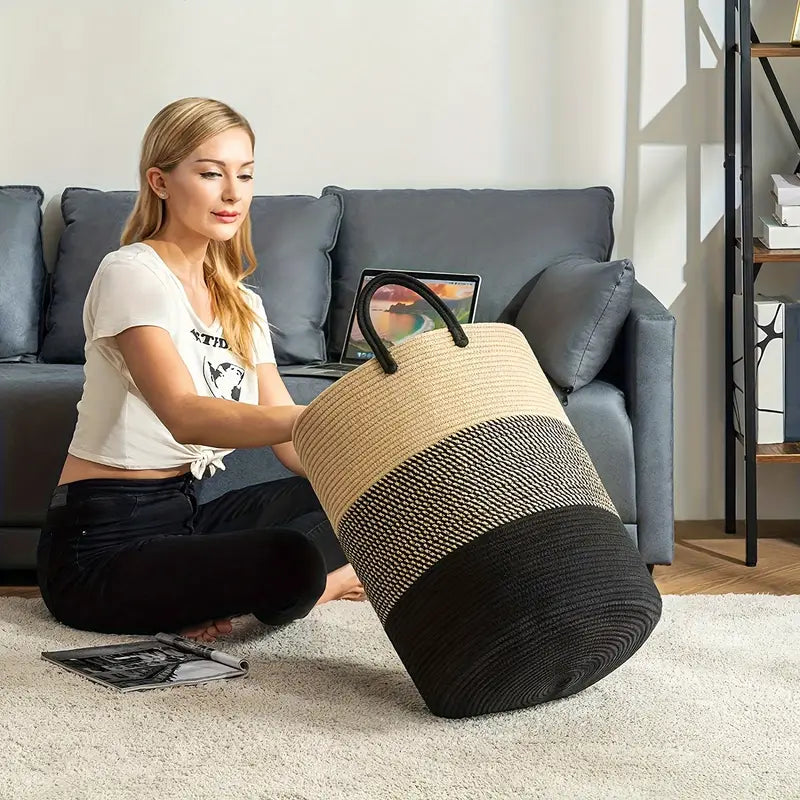 LaundriEase - Cesta de ropa elegante con gran capacidad y diseño duradero