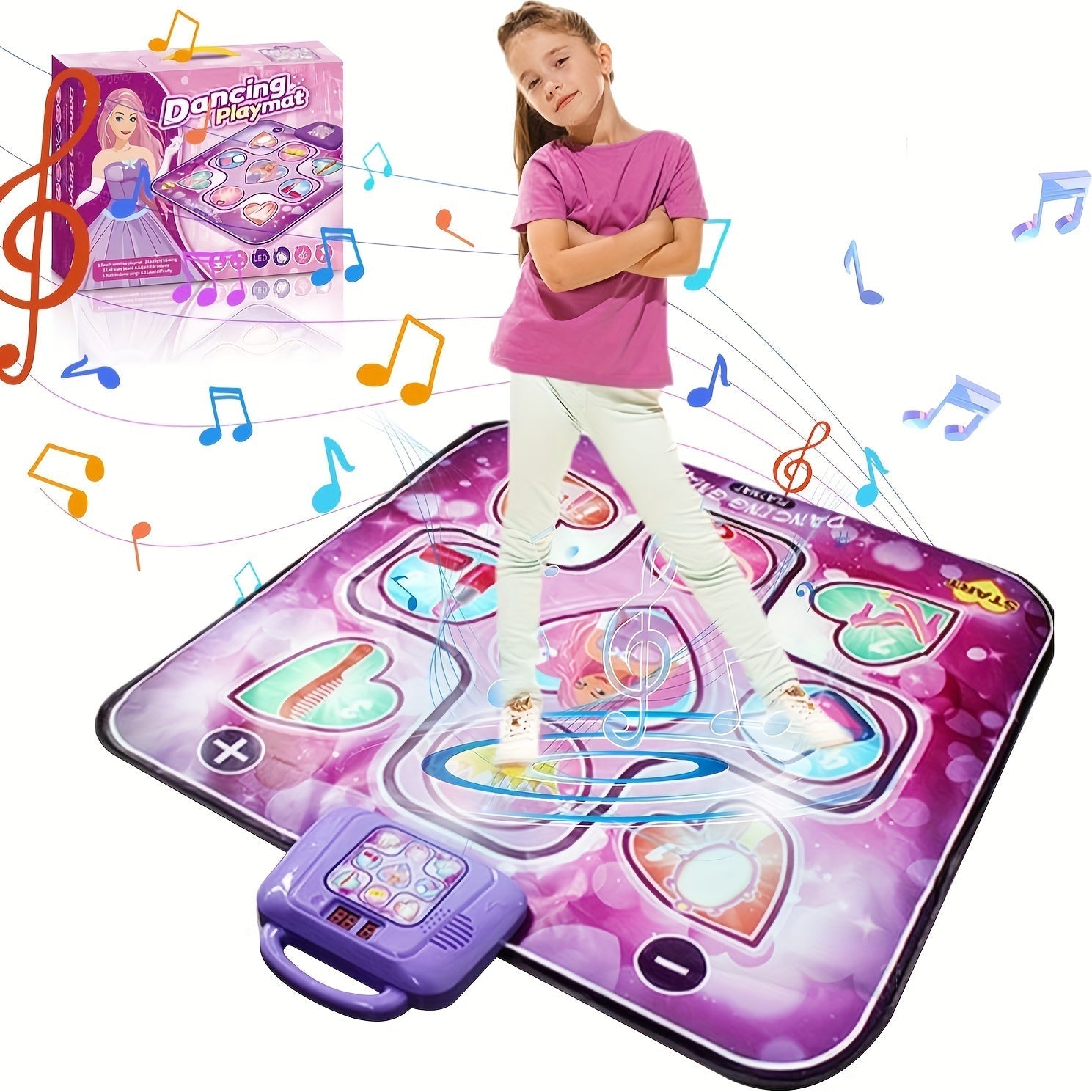 Alfombra de Baile Rosa para Niñas | Función de Puntuación & Juego Rítmico – Sin TV, Batería