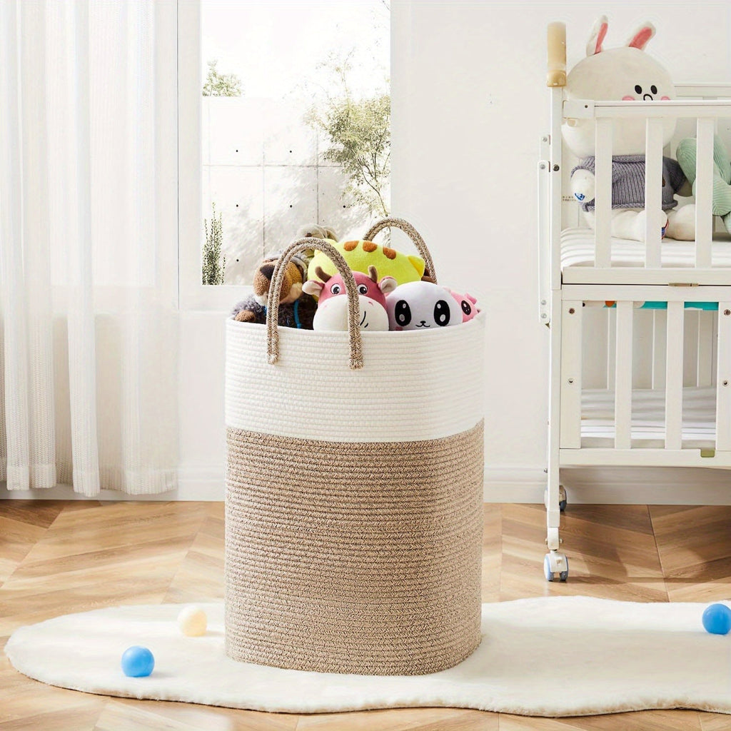 Cesta de Ropa Extra Grande Tejida - Espacio para Todas Tus Cosas, Durable y Práctica
