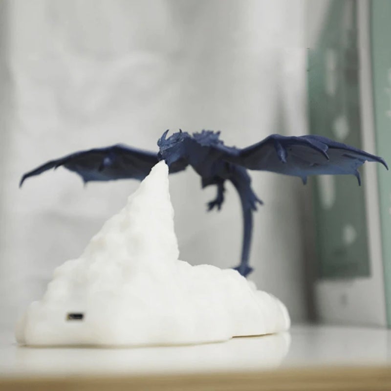 Lámpara Nocturna 3D con Dragón que Echa Fuego para Decoración
