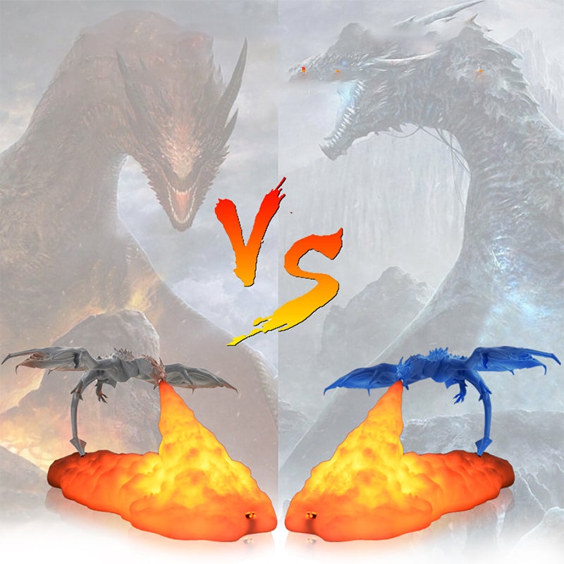 Lámpara Nocturna 3D con Dragón que Echa Fuego para Decoración