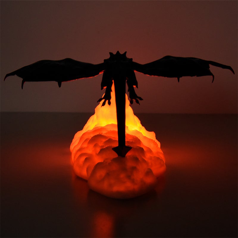 Lámpara Nocturna 3D con Dragón que Echa Fuego para Decoración