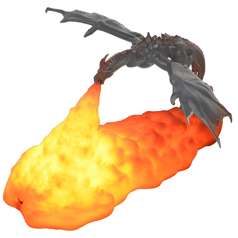Lámpara Nocturna 3D con Dragón que Echa Fuego para Decoración