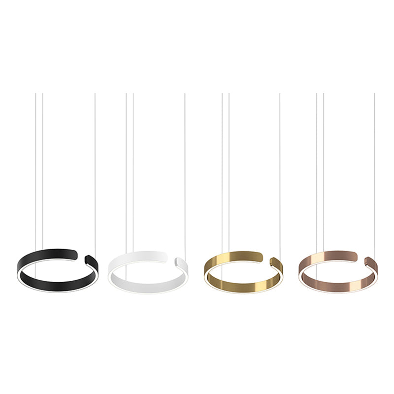 Moderna lámpara colgante LED en forma de anillo con montaje en el techo