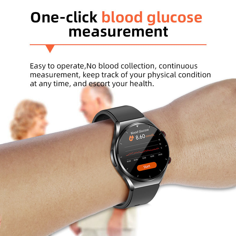 Lisslune | Control de Azúcar en Sangre con un Solo Clic | Glucosa en Sangre, Presión Arterial, ECG | Monitor de Frecuencia Cardíaca HRV, Reloj Inteligente de Salud