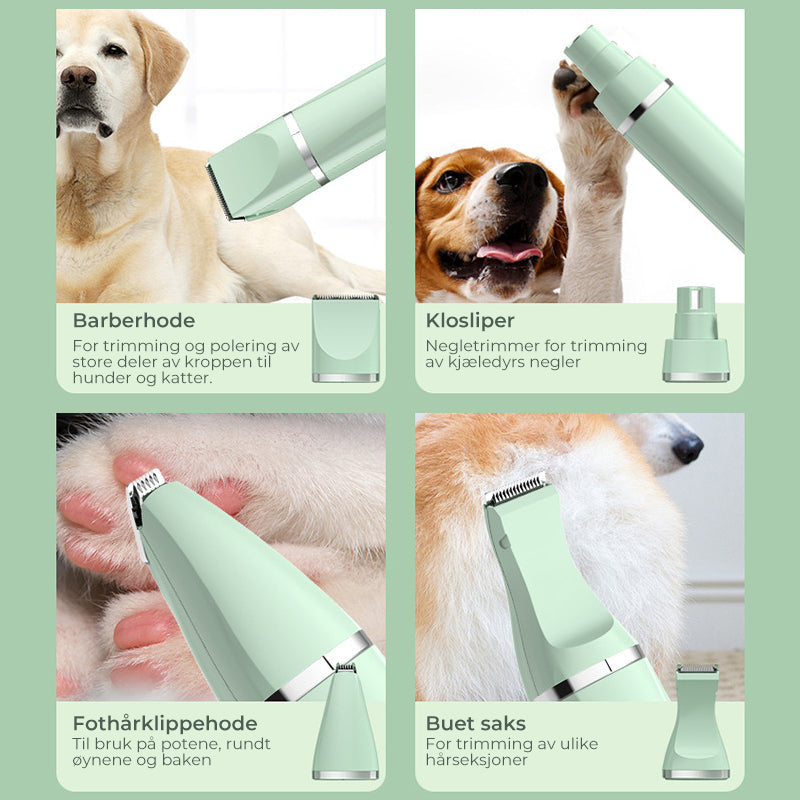4-en-1 Cortadora de Pelo para Mascotas - Silenciosa y Eficaz