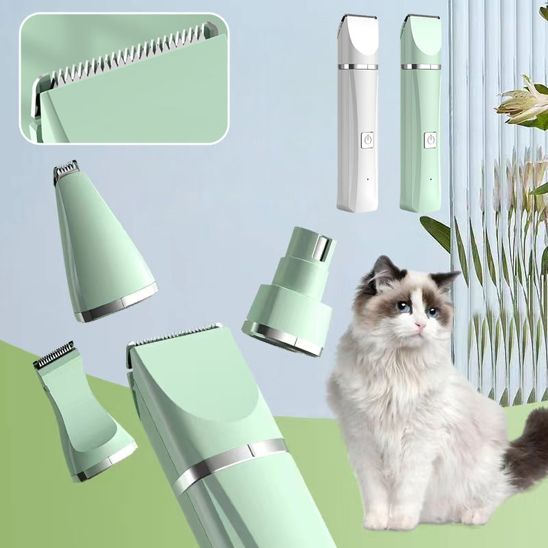4-en-1 Cortadora de Pelo para Mascotas - Silenciosa y Eficaz