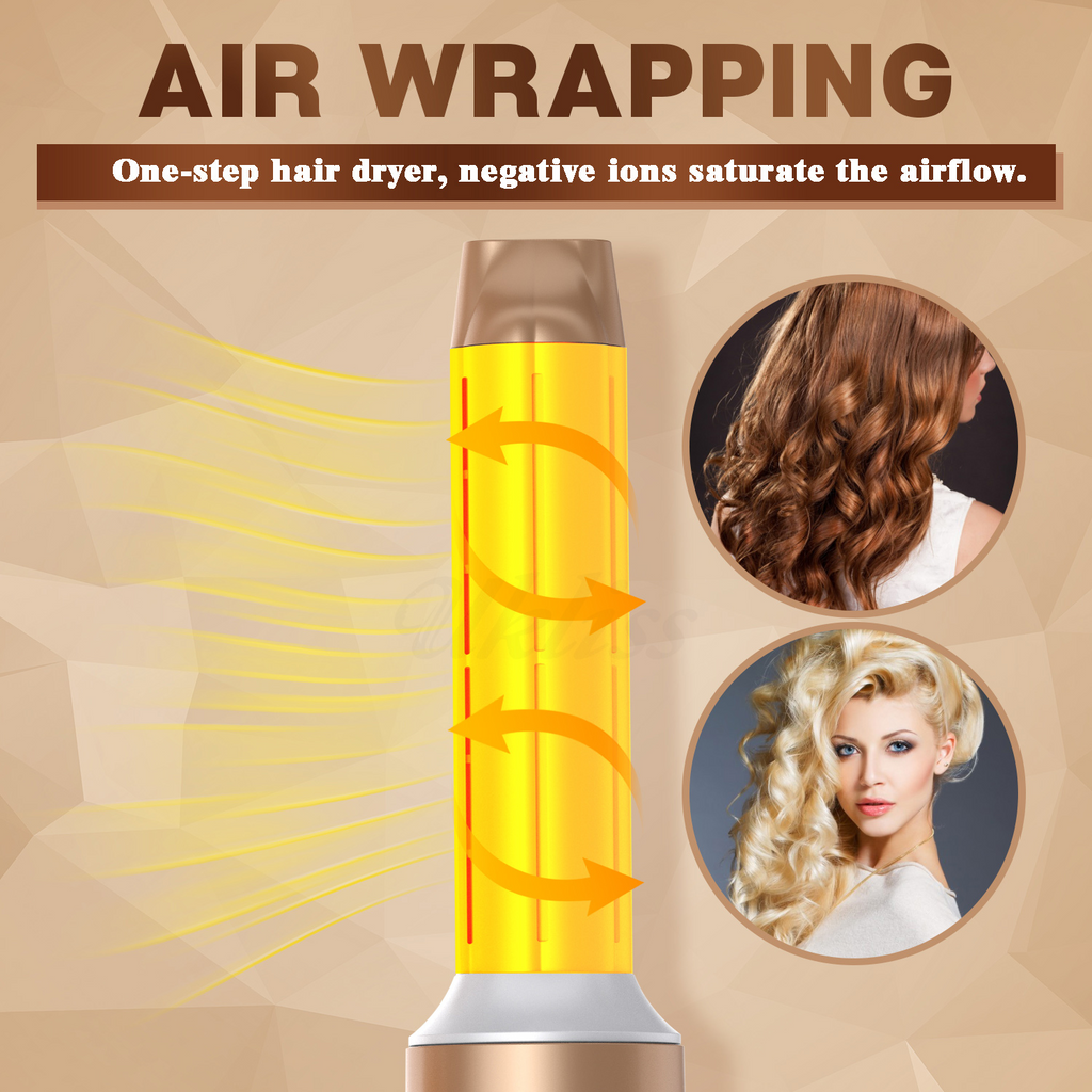 BowLift | Estilizador de Cabello Airwrap 7 en 1 | Herramienta de Estilo Multifuncional para Rizos, Ondas y Alisado