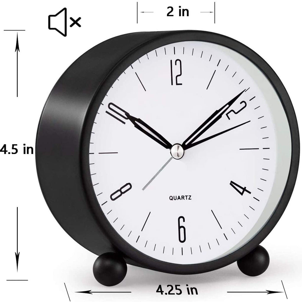 Reloj Despertador Analógico Silencioso con Iluminación