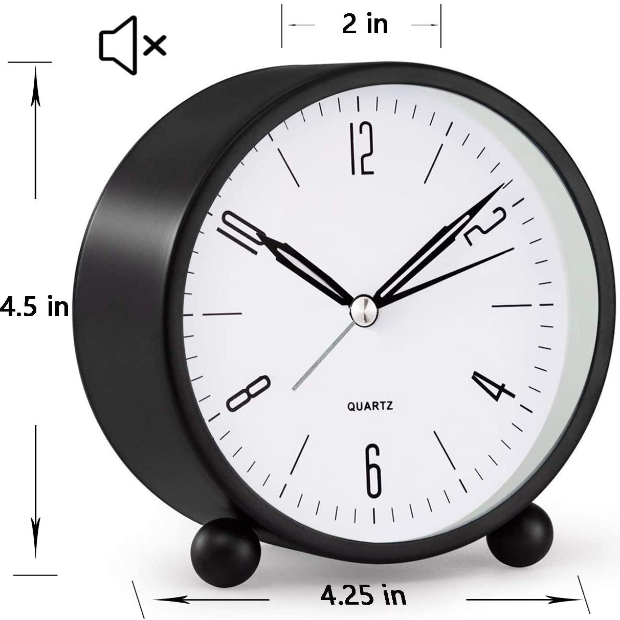 Reloj Despertador Analógico Silencioso con Iluminación