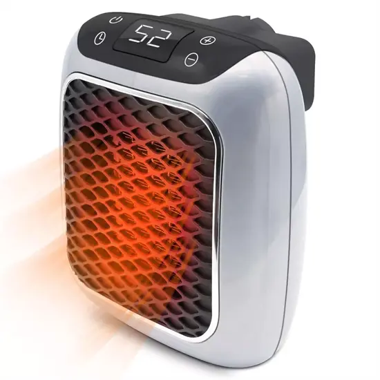 Calentador de Ambiente Eléctrico Cerámico Compacto con Temporizador Seguro