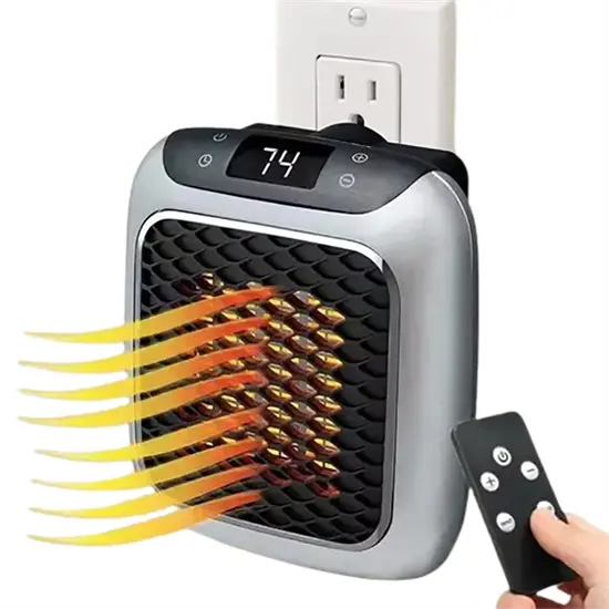 Calentador de Ambiente Eléctrico Cerámico Compacto con Temporizador Seguro