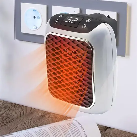 Calentador de Ambiente Eléctrico Cerámico Compacto con Temporizador Seguro