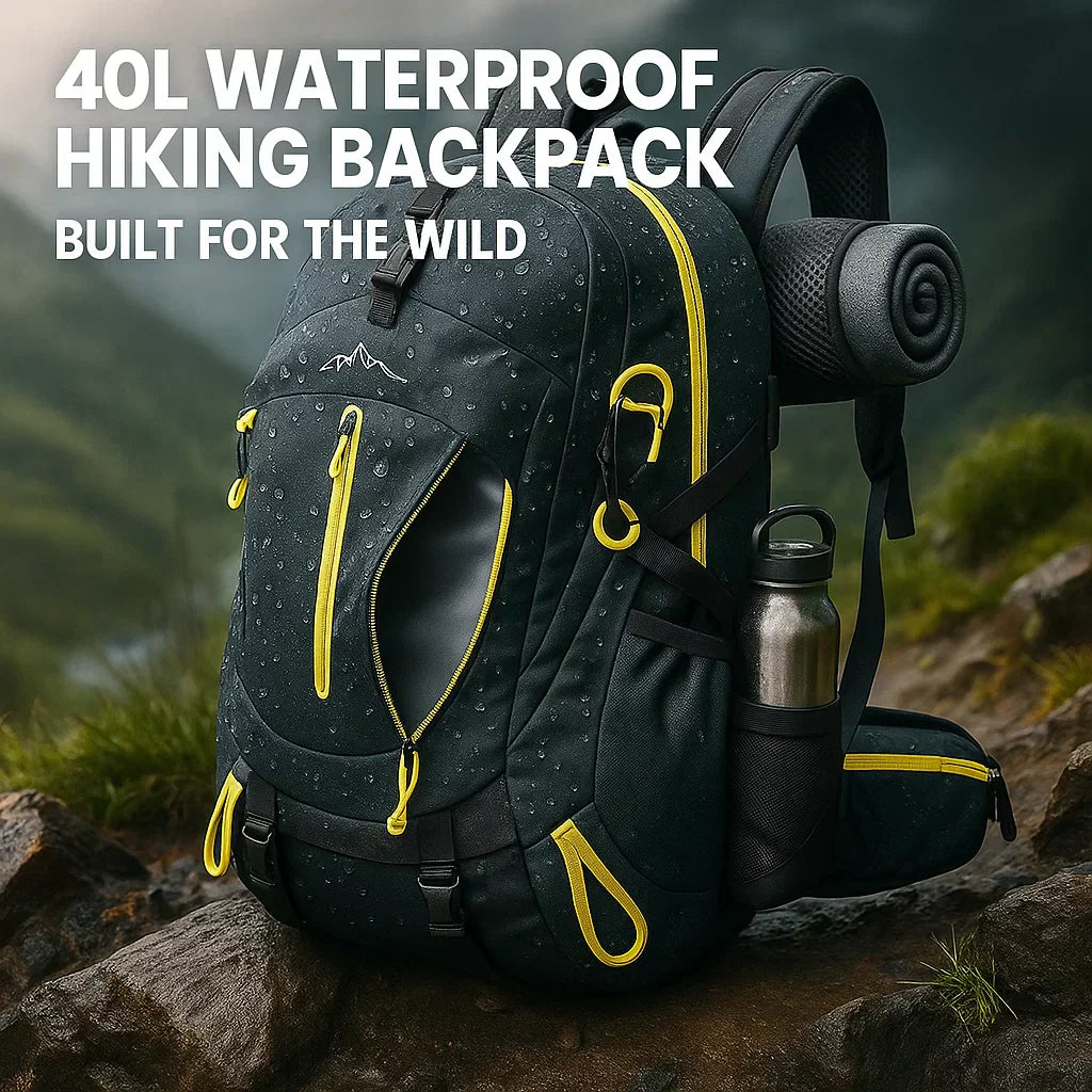 Mochila de Senderismo Impermeable Unisex de 40L para Aventuras al Aire Libre