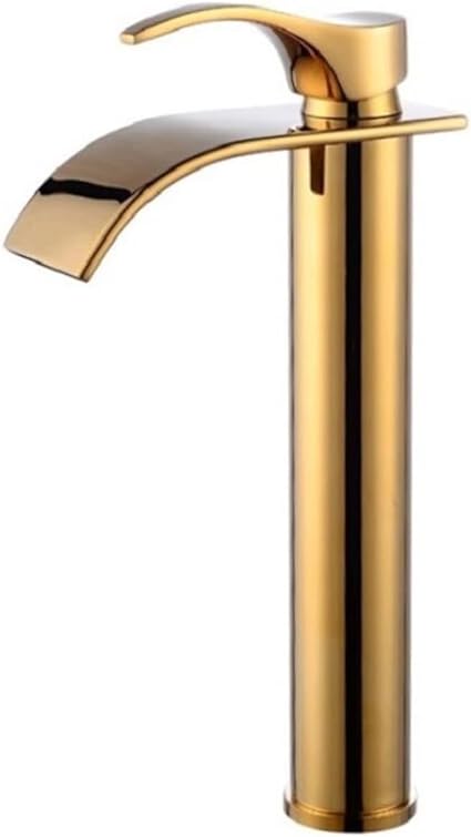 Grifo de lavabo de bronce, grifo de cascada mezclador