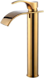 Grifo de lavabo de bronce con cascada
