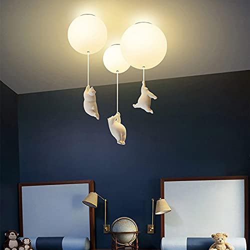 Lámpara de Techo Juguetona con Osos y Luces de Globo para la Habitación Infantil
