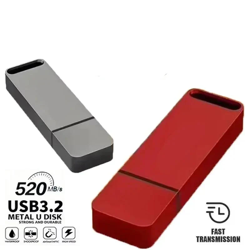 USB 3.2 Flash Drive | Alta Velocidad, Carcasa de Metal Duradera e Impermeable para Windows y Mac OS
