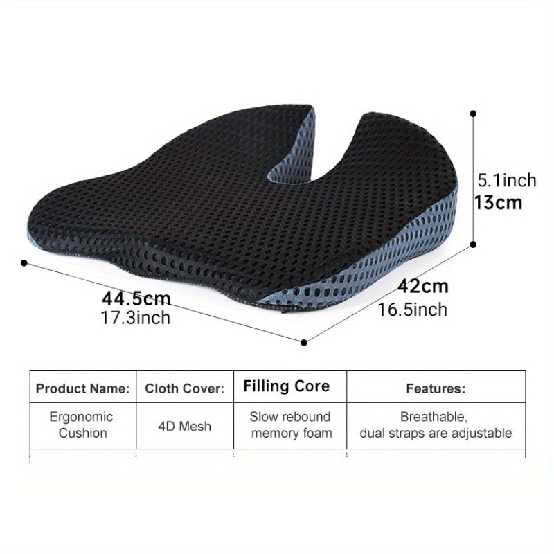 Kalsten | Cojín de Asiento Ergonómico Triacomfort | Forma Triangular con Espuma Viscoelástica | Transpirable y Alivio de Presión | Para Coche y Oficina