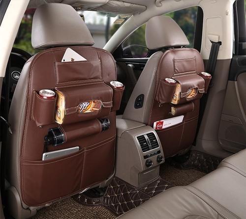 Organizador de respaldo de asiento de coche de cuero