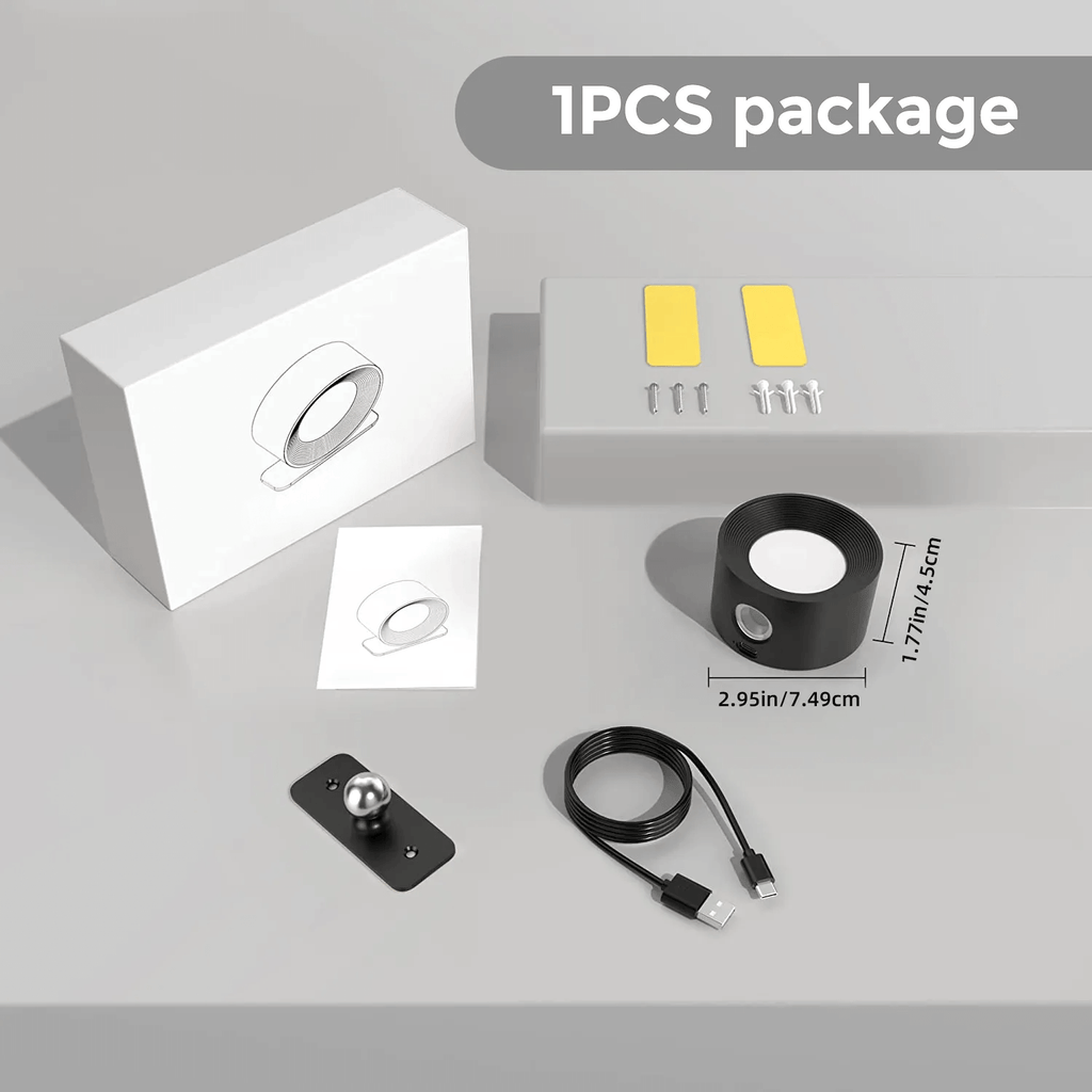 Lámpara de Pared LED Inalámbrica con Rotación de 360°