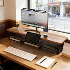 MONOSTAND - Soporte para computadora de doble capa con cajón de almacenamiento extraíble
