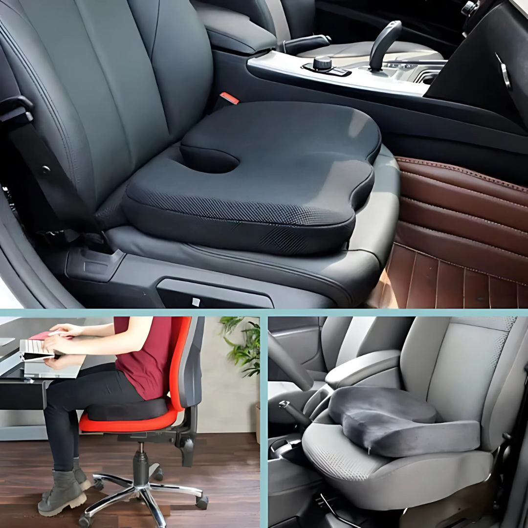 Cojín ergonómico de memoria para asiento y coxis