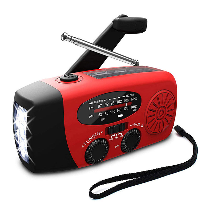Radio de Emergencia Autopropulsada – Manivela, Solar, Linterna y Powerbank – Radio FM/AM, Indispensable para Desastres y Emergencias