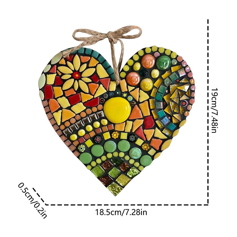 Gran Decoración de Corazón de Mosaico para Jardín