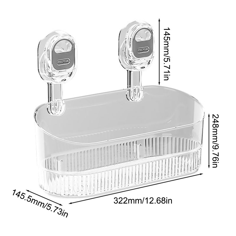 Caja de Almacenamiento con Ventosa para Baño sin Taladrar