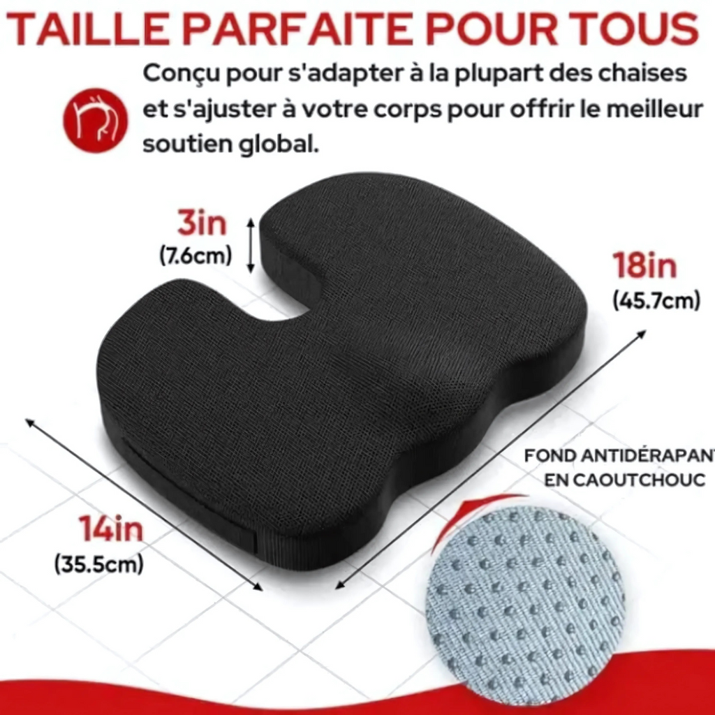 Cojín ergonómico de memoria para asiento y coxis