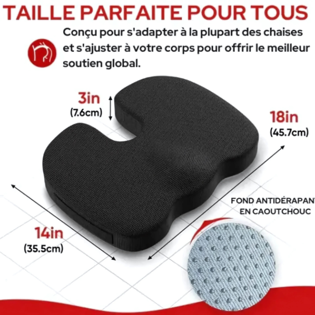 Cojín ergonómico de memoria para asiento y coxis
