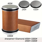 Juego de piedra de afilar DuoCut | Piedra de diamante con soporte magnético | Ángulos de afilado de 15° y 20° | Madera y metal
