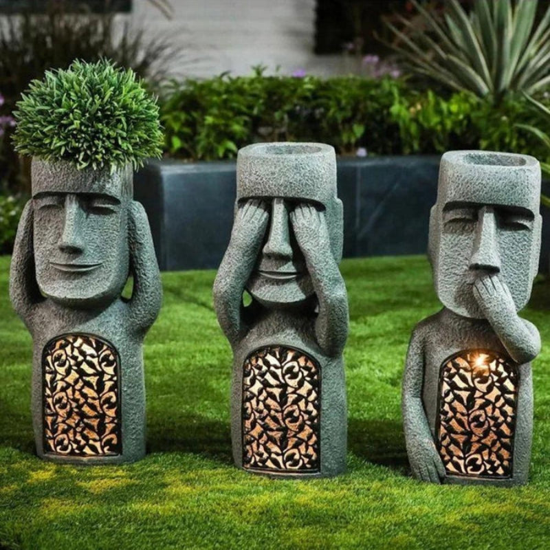 GlowPot – Escultura de maceta artística con LED solar