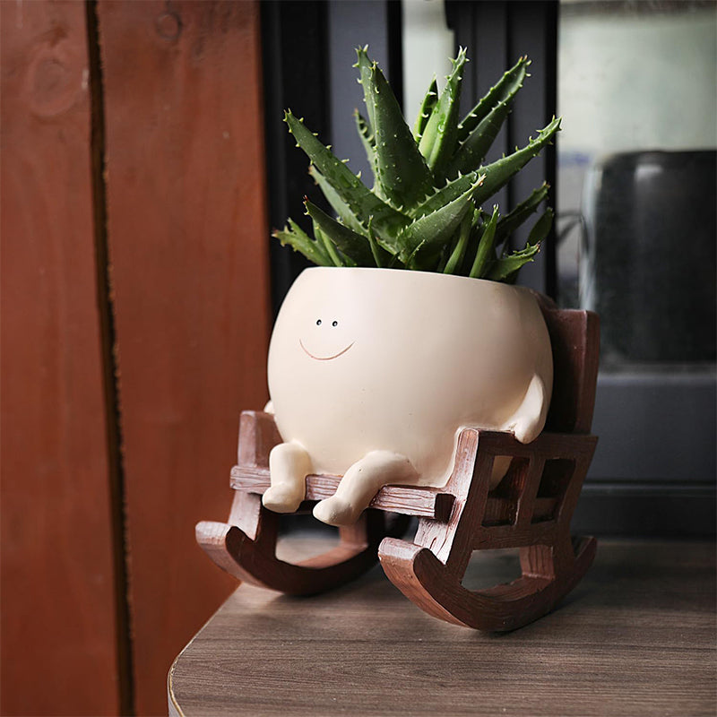 Maceta Portátil con Carita Sonriente para Decoración