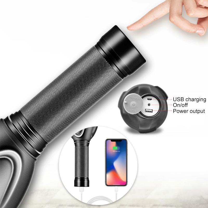 Linterna LED de alto rendimiento de 30,000-5,000 lúmenes, impermeable