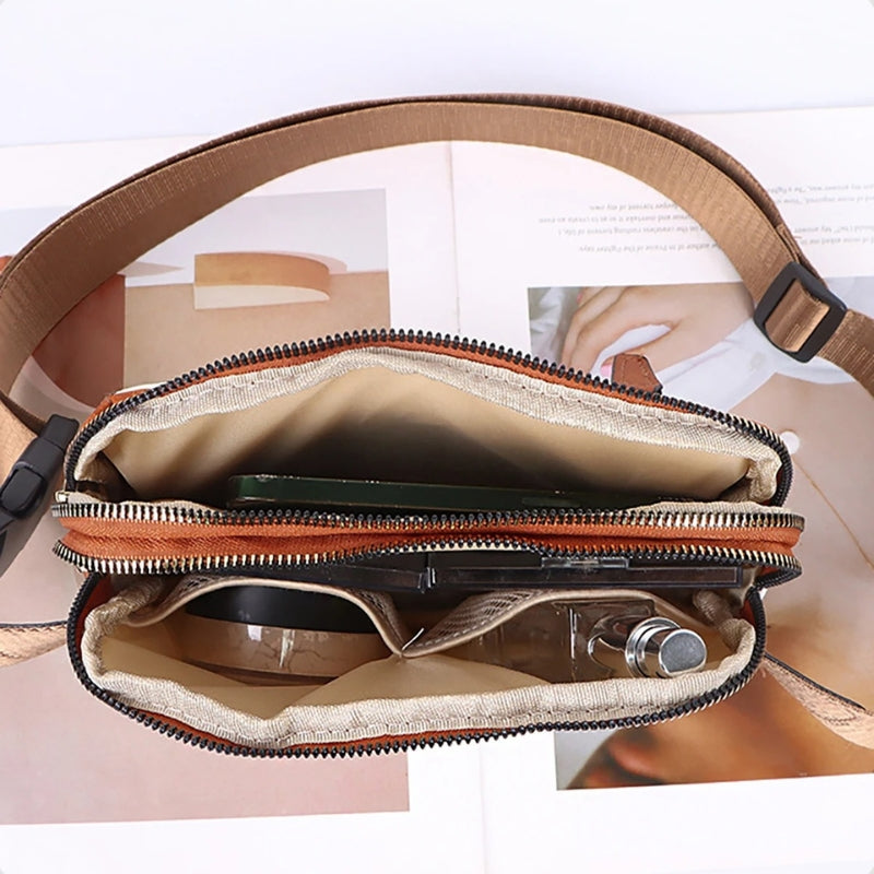 Charlotte - Bolso cruzado ligero con múltiples bolsillos con cremallera y correas ajustables