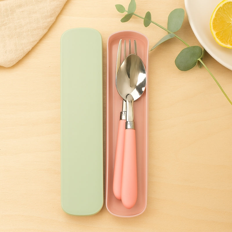 DineMate – Juego de cubiertos portátil de acero inoxidable con estuche de viaje