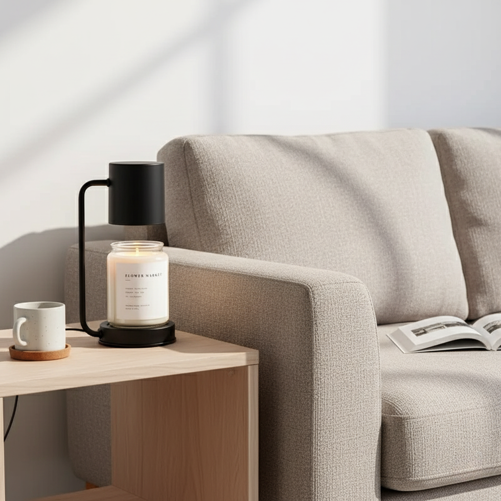 Lámpara Calentadora de Velas Elegante - Luz Calentadora de Velas Eléctrica de Doble Uso para una Atmósfera Acogedora