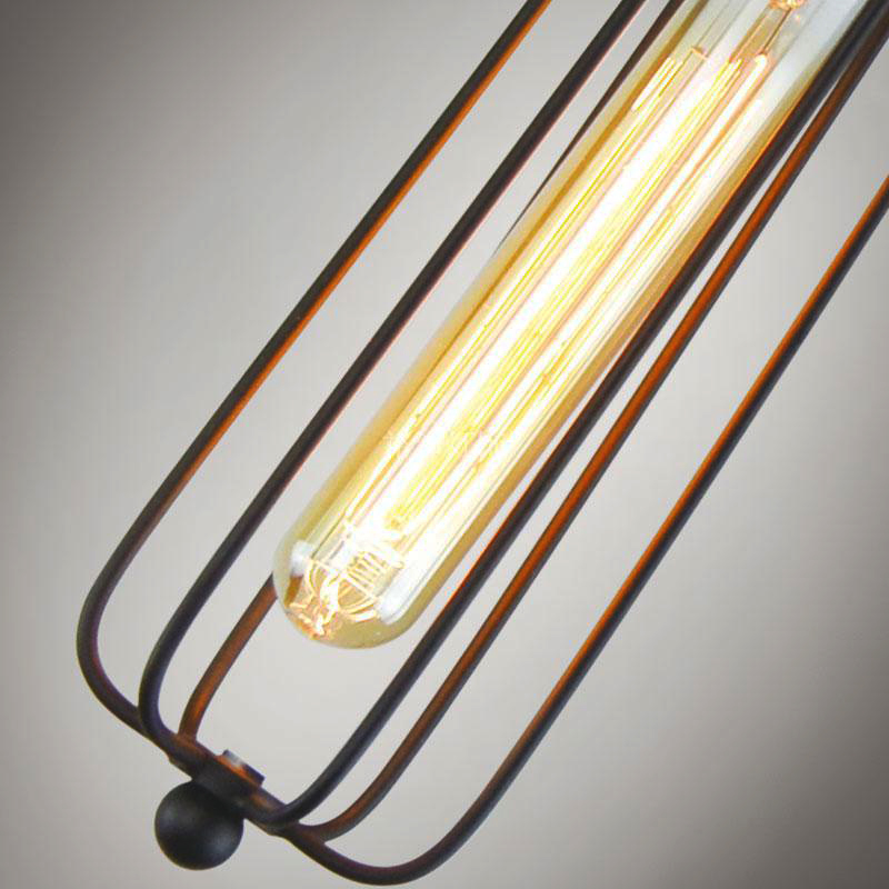 Luz colgante industrial de diseño retro – Lámpara colgante vintage con rejilla de metal