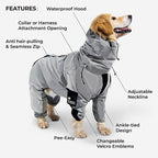 Skanto | Chaqueta de lluvia para perros cool, impermeable y para todo clima