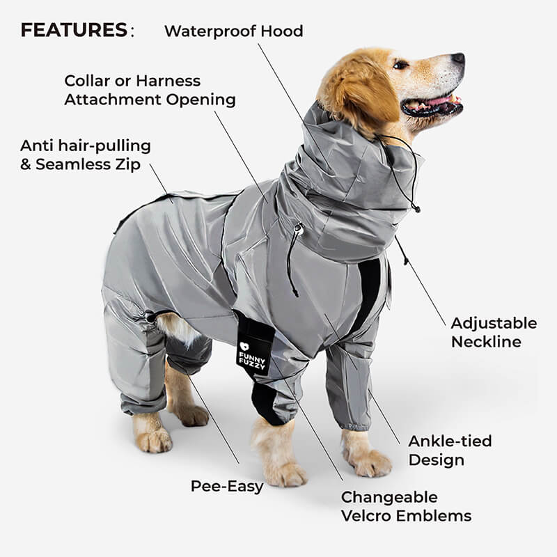 Skanto | Chaqueta de lluvia para perros cool, impermeable y para todo clima