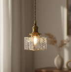 Colección Savoy | Lámpara Colgante de Vidrio con Acabado Texturizado, Estilo Vintage para Iluminación de Cocina