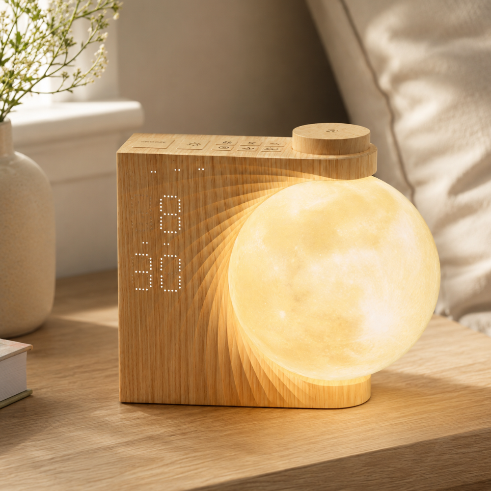 Reloj Despertador Restora Sunrise - Luz Gradual para Despertar y Lámpara de Mesita de Noche