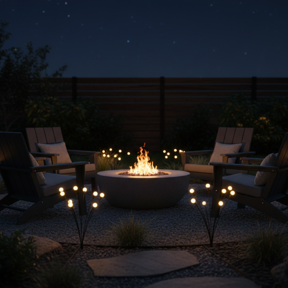 Luces de Jardín Solar Elegantes Firefly | Iluminación Exterior Impermeable con 120 Lúmenes para Jardines o Patios Impresionantes