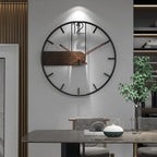 Reloj de Pared Grande Redondo de Metal Horium para Interiores Modernos con un Toque Elegante