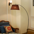 ArcoLuxe | Lámpara de pie de arco elegante y moderna con pantalla de tela para sala de estar