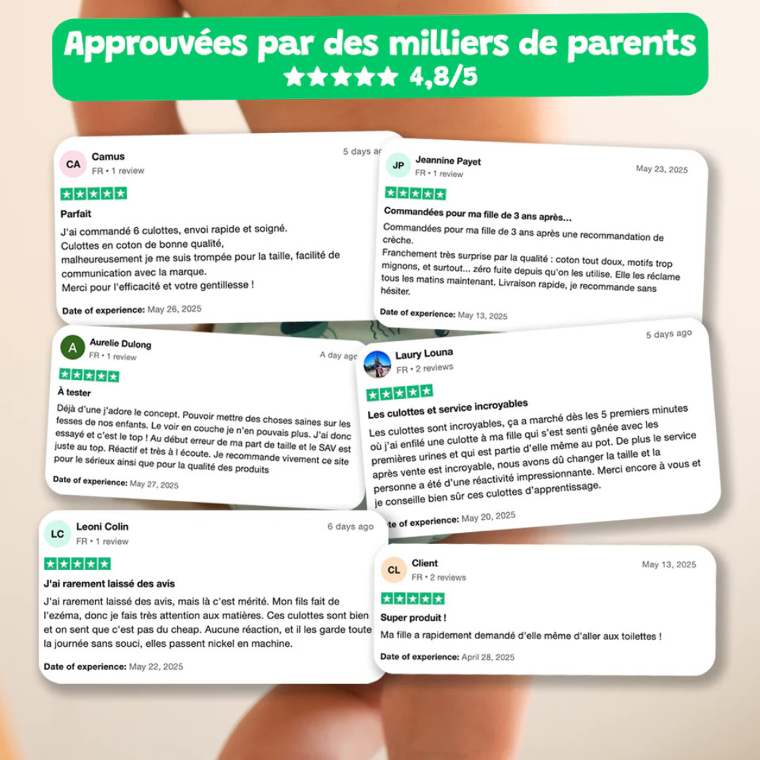 Culottes de aprendizaje reutilizables - Lote de 3